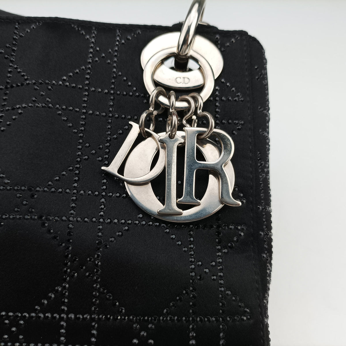 Pre-owned Christian Dior Lady Dior Black Silk  shoulderbag | stylenewstar
