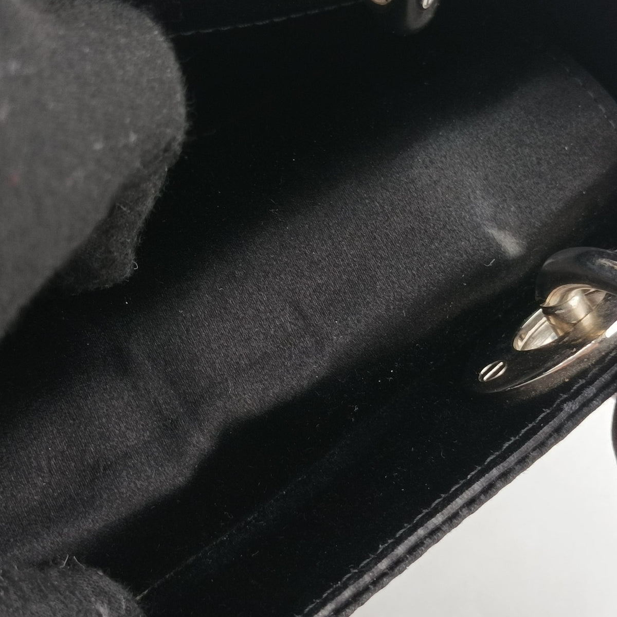 Pre-owned Christian Dior Lady Dior Black Silk  shoulderbag | stylenewstar