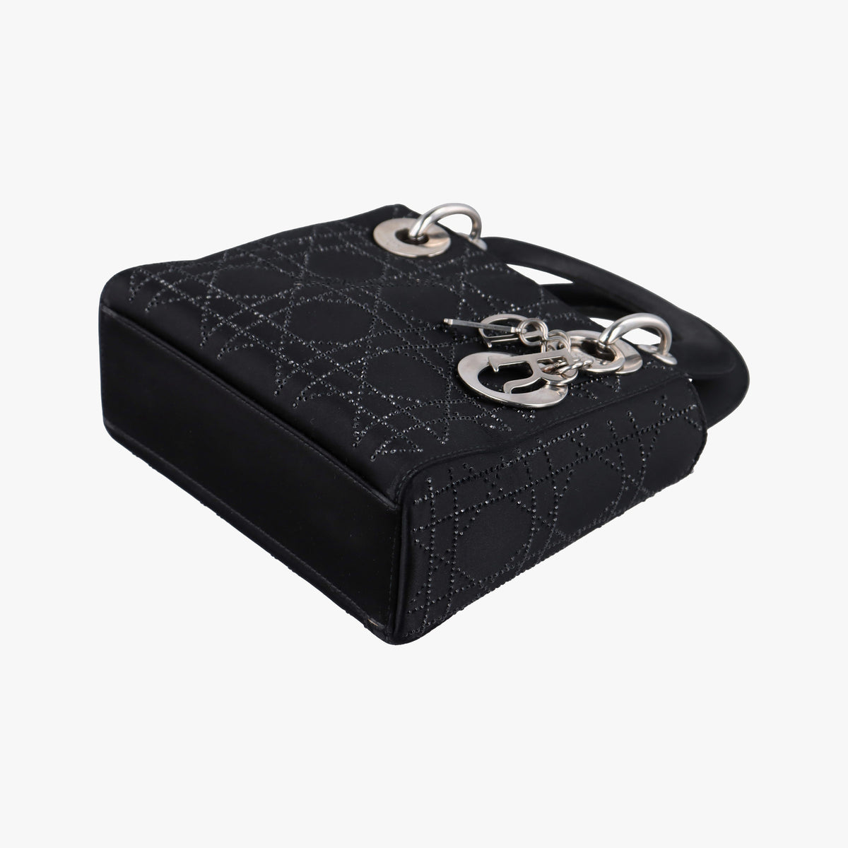 Pre-owned Christian Dior Lady Dior Black Silk  shoulderbag | stylenewstar