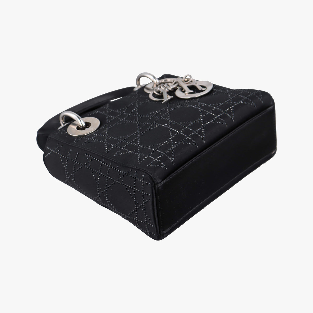 Pre-owned Christian Dior Lady Dior Black Silk  shoulderbag | stylenewstar