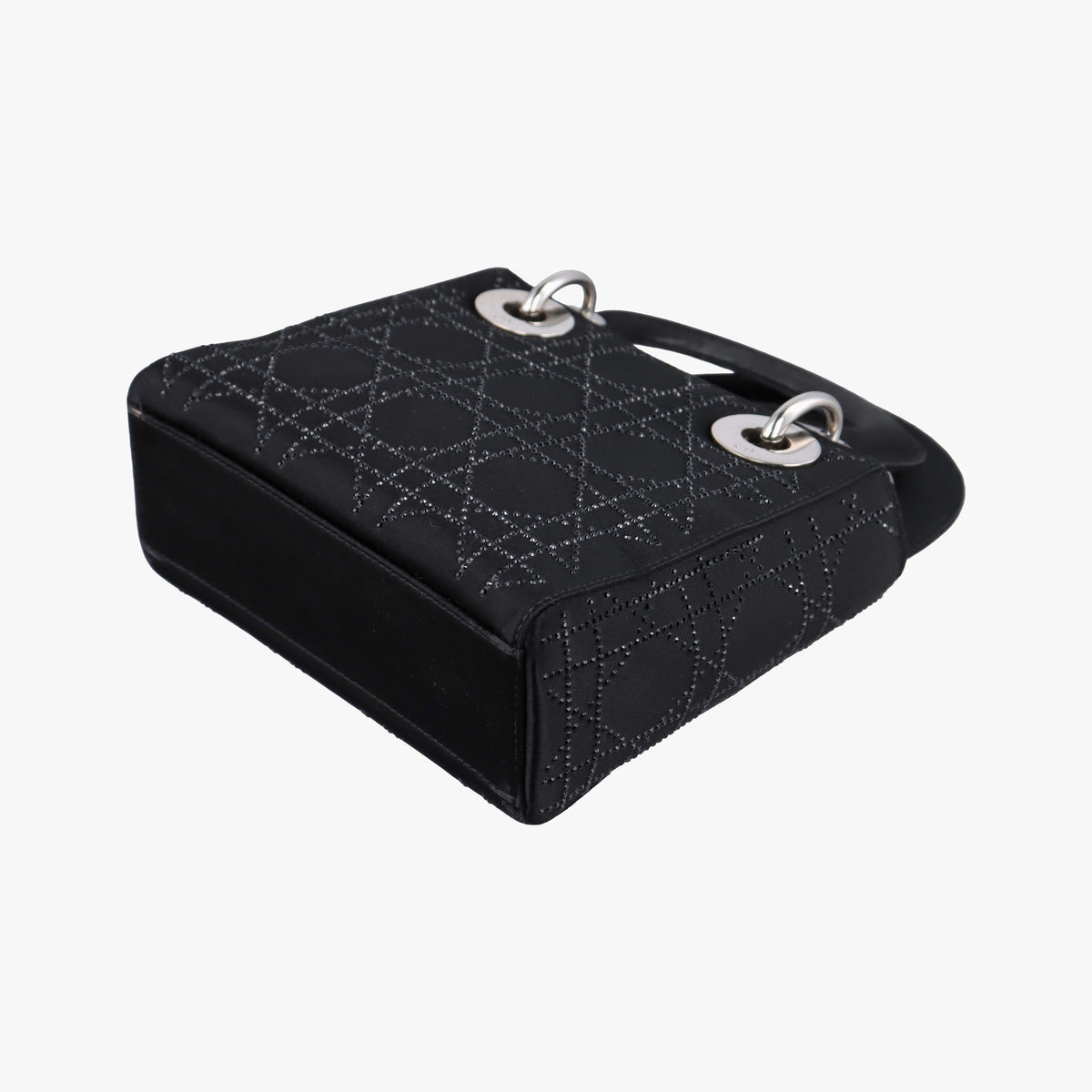 Pre-owned Christian Dior Lady Dior Black Silk  shoulderbag | stylenewstar