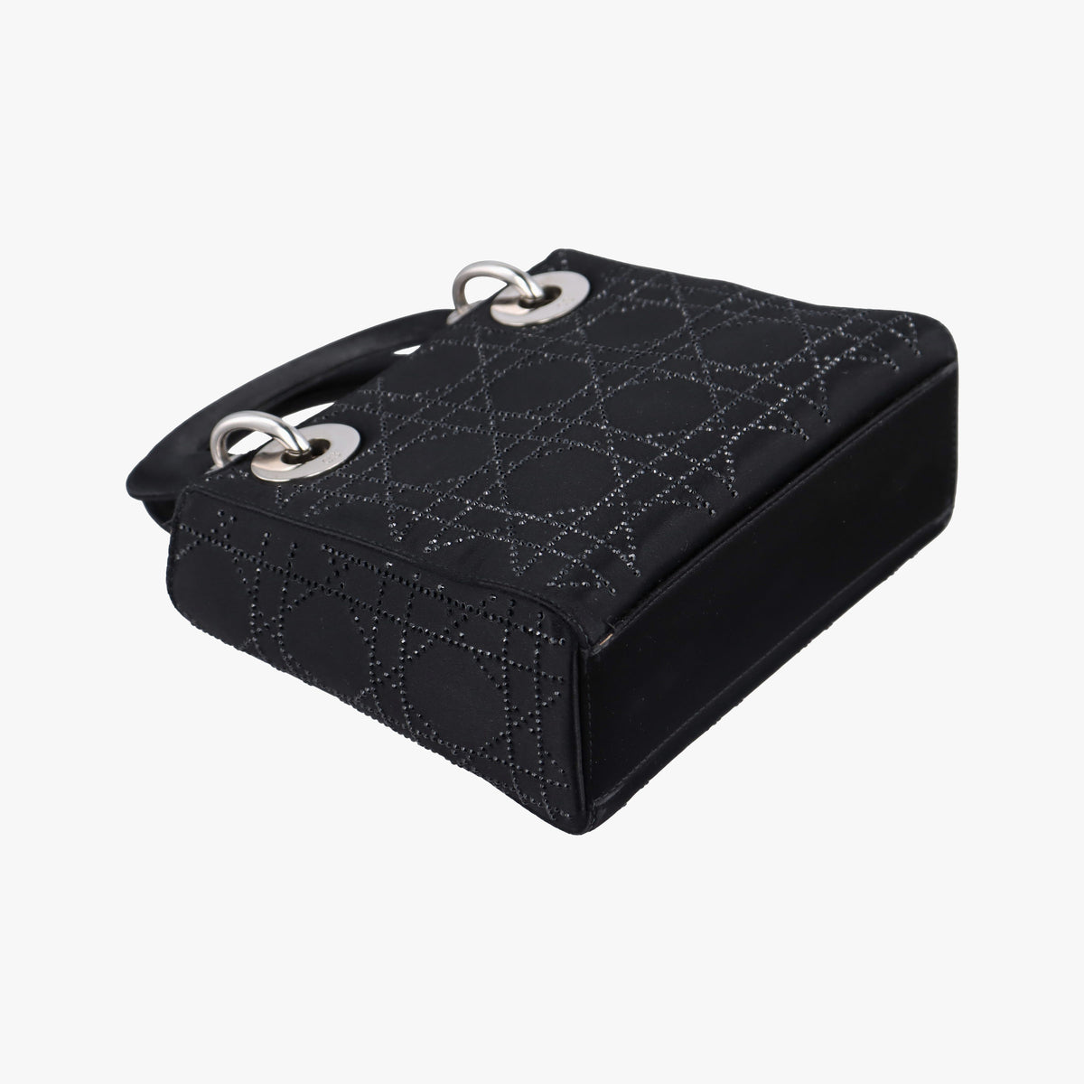 Pre-owned Christian Dior Lady Dior Black Silk  shoulderbag | stylenewstar