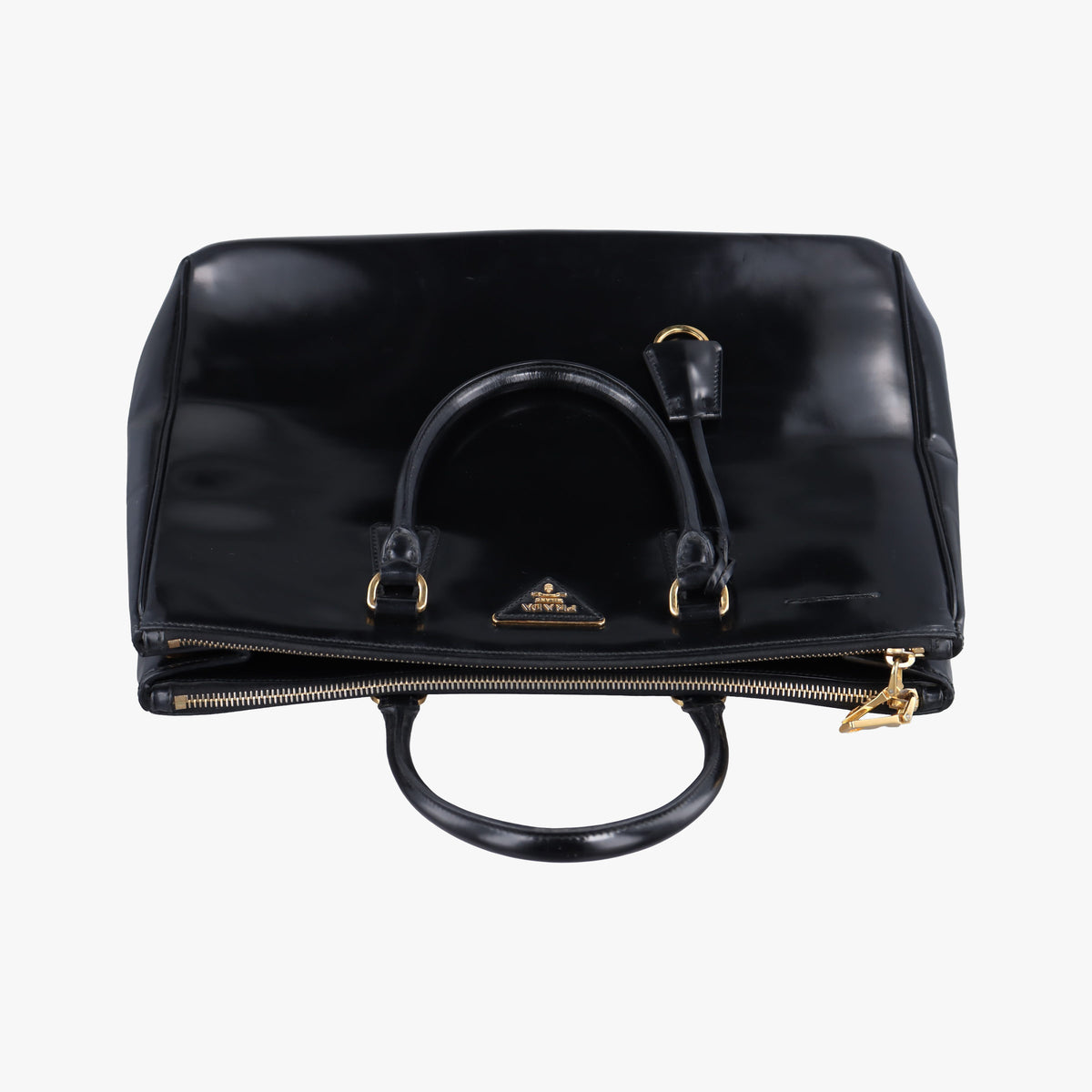Pre-owned Prada Galleria Black patent 1BA274 handbag | stylenewstar