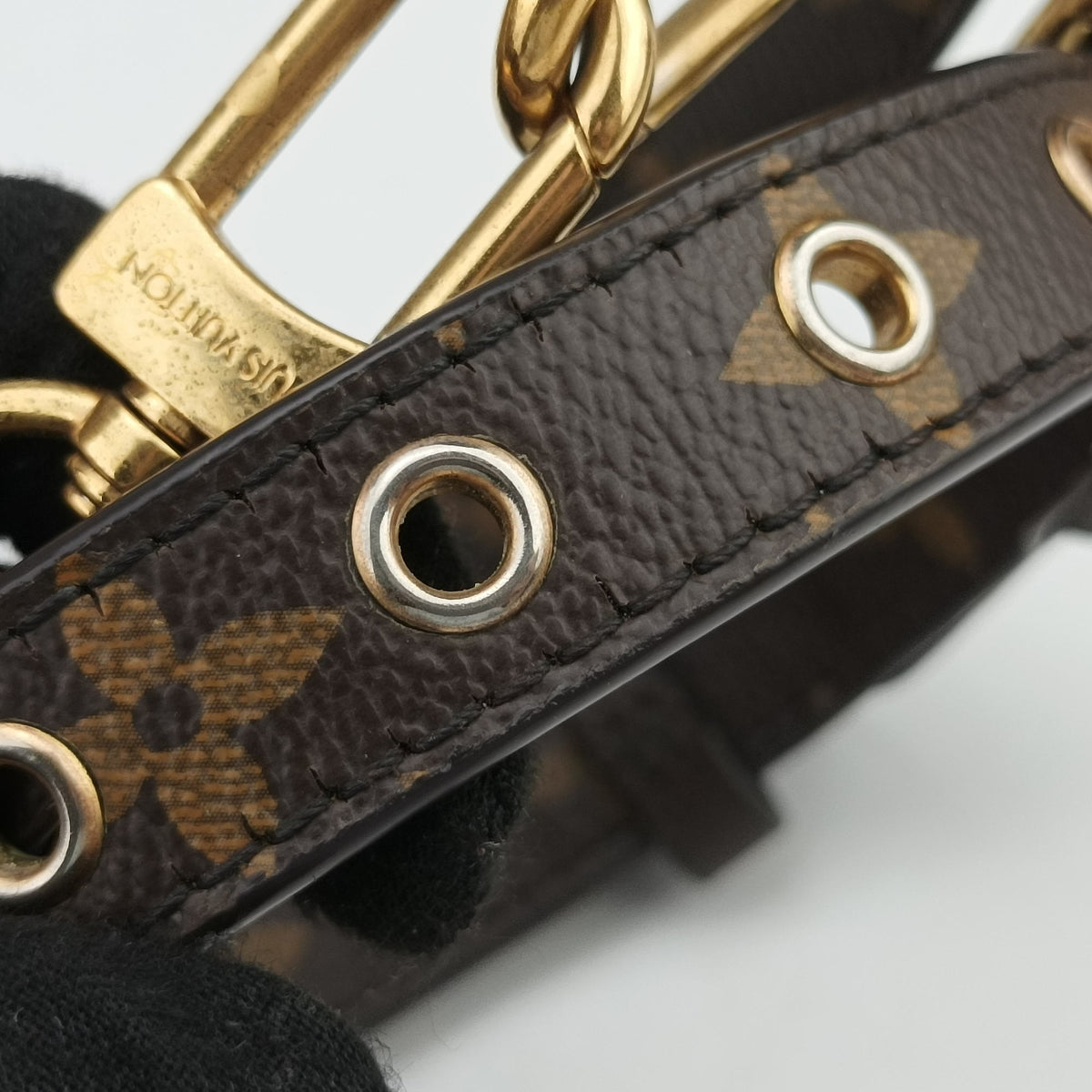 Pre-owned Louis Vuitton PALLAS brown×CERISE Monogram Canvas×calf leather M41175 shoulderbag | stylenewstar