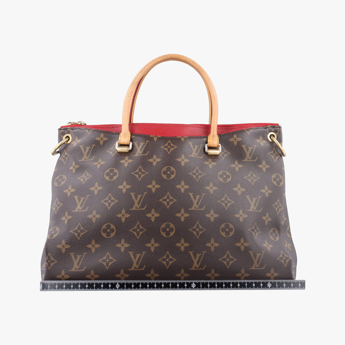 Pre-owned Louis Vuitton PALLAS brown×CERISE Monogram Canvas×calf leather M41175 shoulderbag | stylenewstar