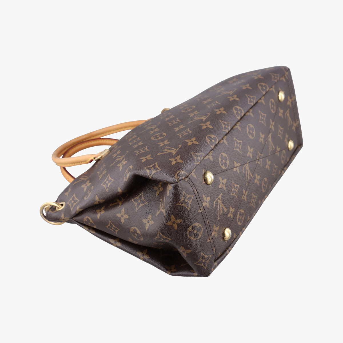 Pre-owned Louis Vuitton PALLAS brown×CERISE Monogram Canvas×calf leather M41175 shoulderbag | stylenewstar