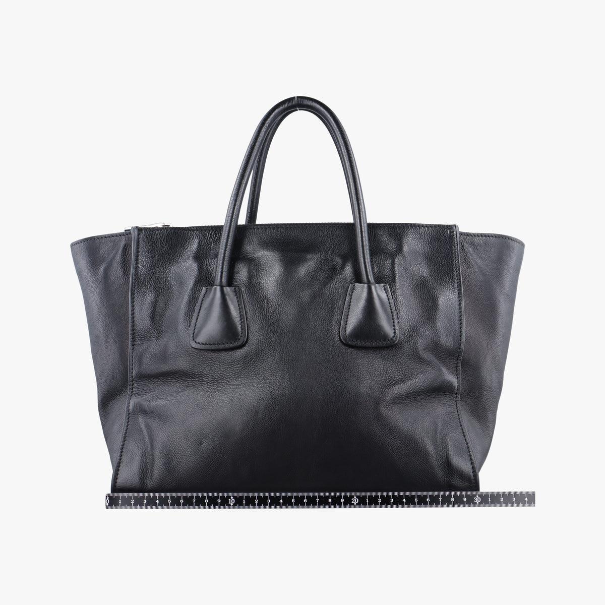 Pre-owned Prada Twin Pocket Winged Tote Black Leather BN2619 handbag | stylenewstar