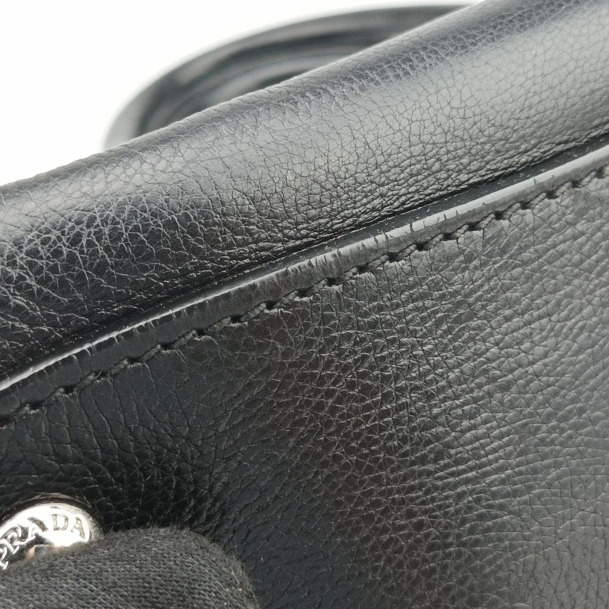Pre-owned Prada Twin Pocket Winged Tote Black Leather BN2619 handbag | stylenewstar