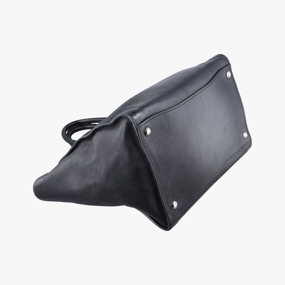 Pre-owned Prada Twin Pocket Winged Tote Black Leather BN2619 handbag | stylenewstar