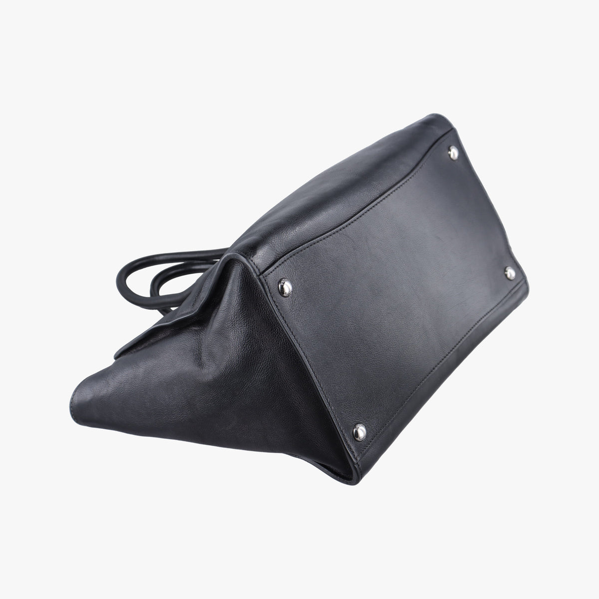 Pre-owned Prada Twin Pocket Winged Tote Black Leather BN2619 handbag | stylenewstar