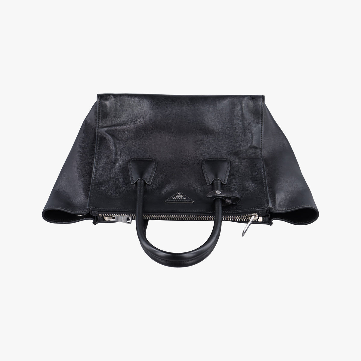 Vintage Prada Twin Pocket Winged Tote Black Leather BN2619 handbag | stylenewstar