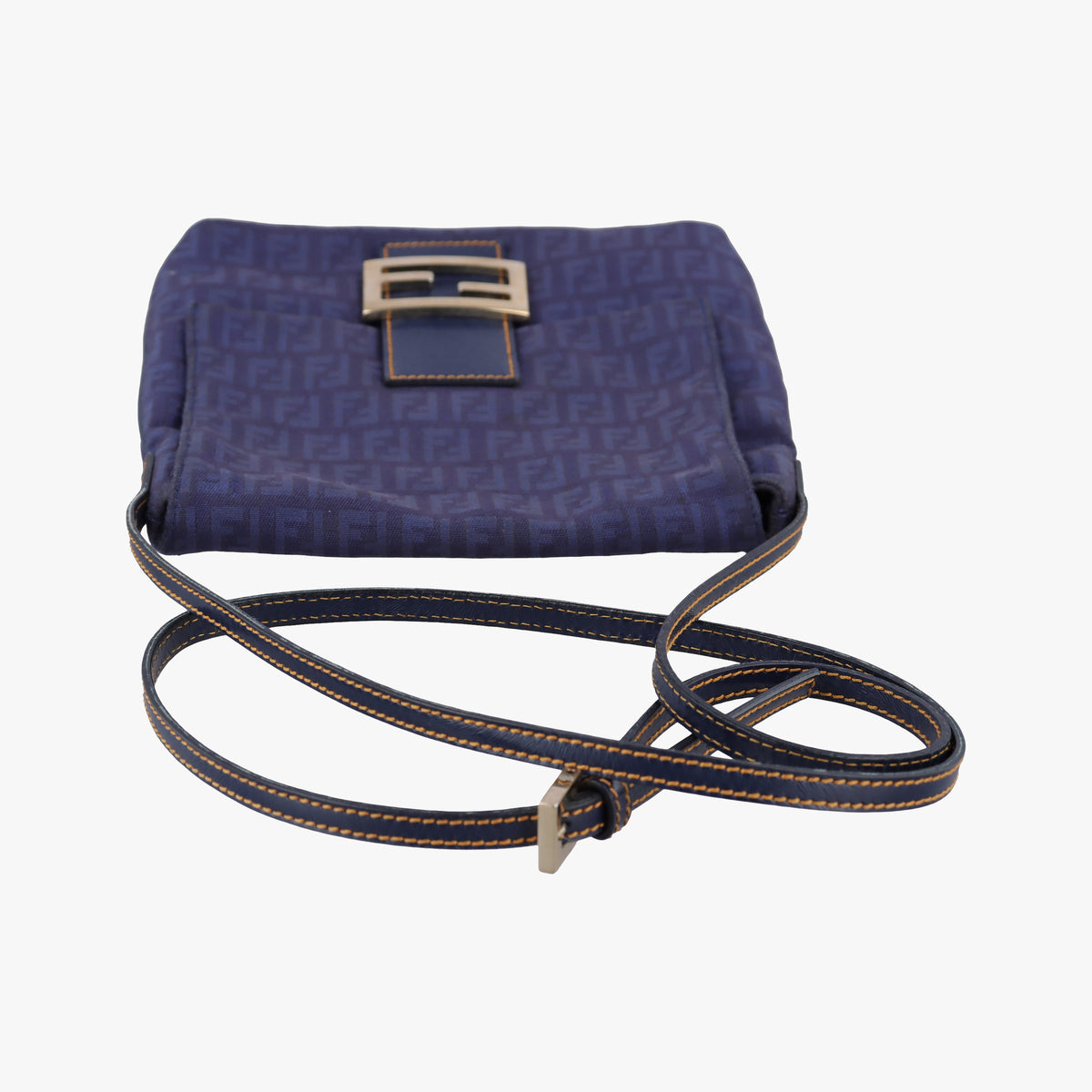 Secondhand Fendi Zucchino Blue Canvas 8BT075 shoulderbag | stylenewstar