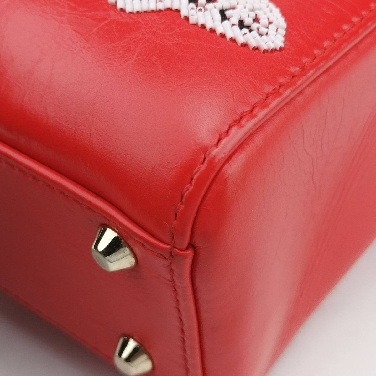 Pre-owned Christian Dior Mini Sequin Lady Dior Red×Multicolour Leather  shoulderbag | stylenewstar