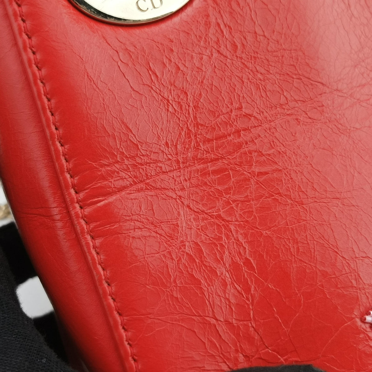 Pre-owned Christian Dior Mini Sequin Lady Dior Red×Multicolour Leather  shoulderbag | stylenewstar