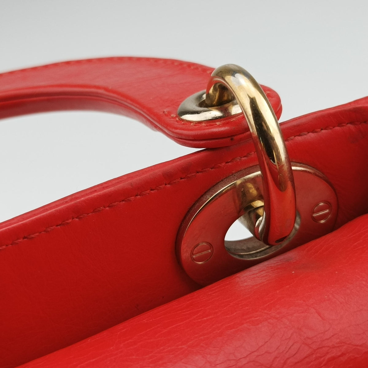 Pre-owned Christian Dior Mini Sequin Lady Dior Red×Multicolour Leather  shoulderbag | stylenewstar