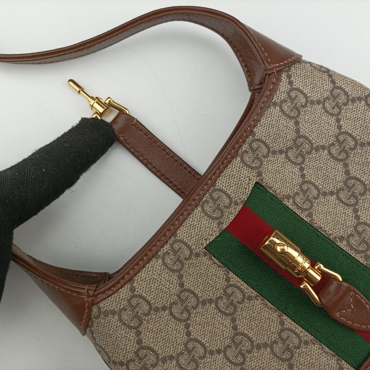 Vintage Gucci Jackie 1961 GG Supreme brown x beige PVC coated canvas×Leather 637092 shoulderbag | stylenewstar