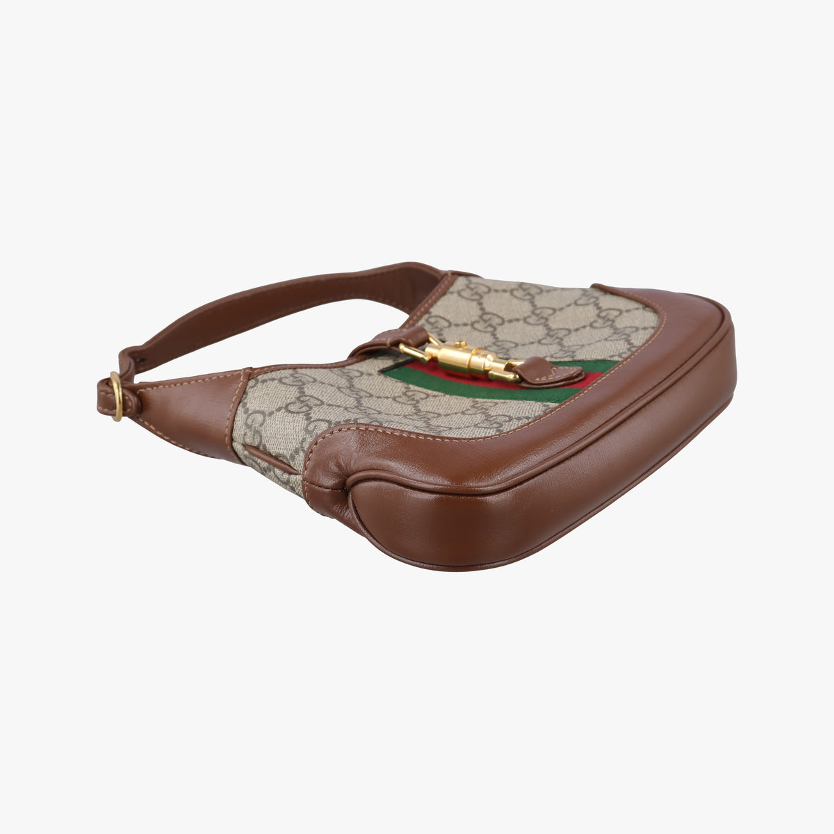 Vintage Gucci Jackie 1961 GG Supreme brown x beige PVC coated canvas×Leather 637092 shoulderbag | stylenewstar