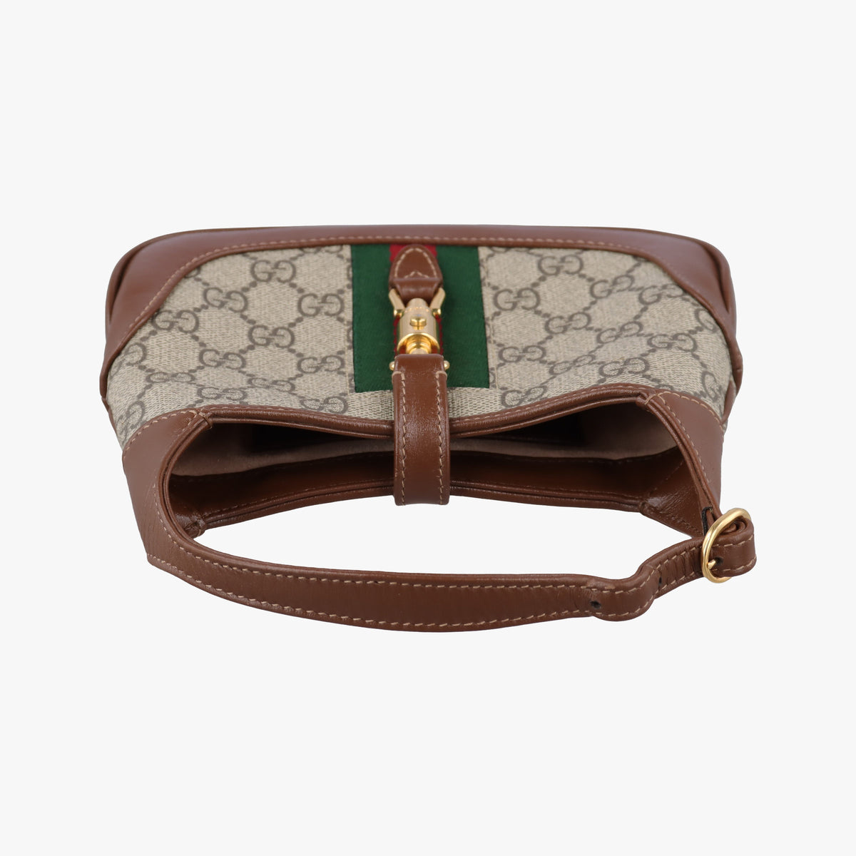 Vintage Gucci Jackie 1961 GG Supreme brown x beige PVC coated canvas×Leather 637092 shoulderbag | stylenewstar
