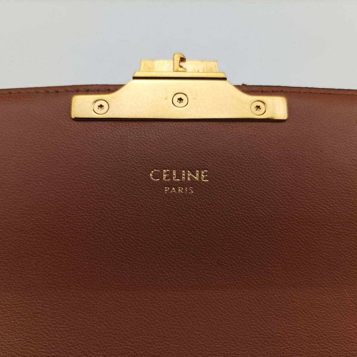 Pre-owned Celine Claude Triomphe Brown PVC coated canvas  shoulderbag | stylenewstar