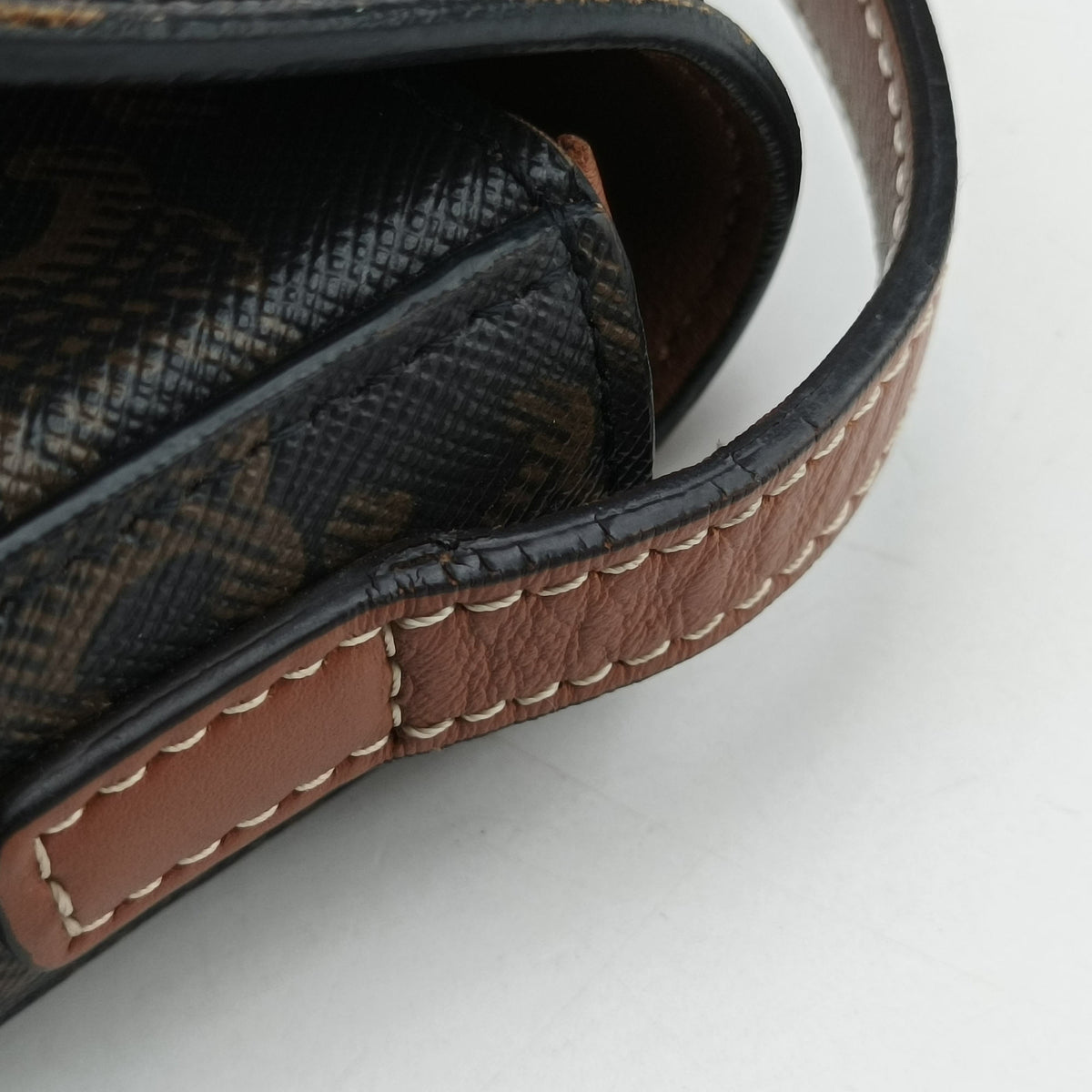 Pre-owned Celine Claude Triomphe Brown PVC coated canvas  shoulderbag | stylenewstar