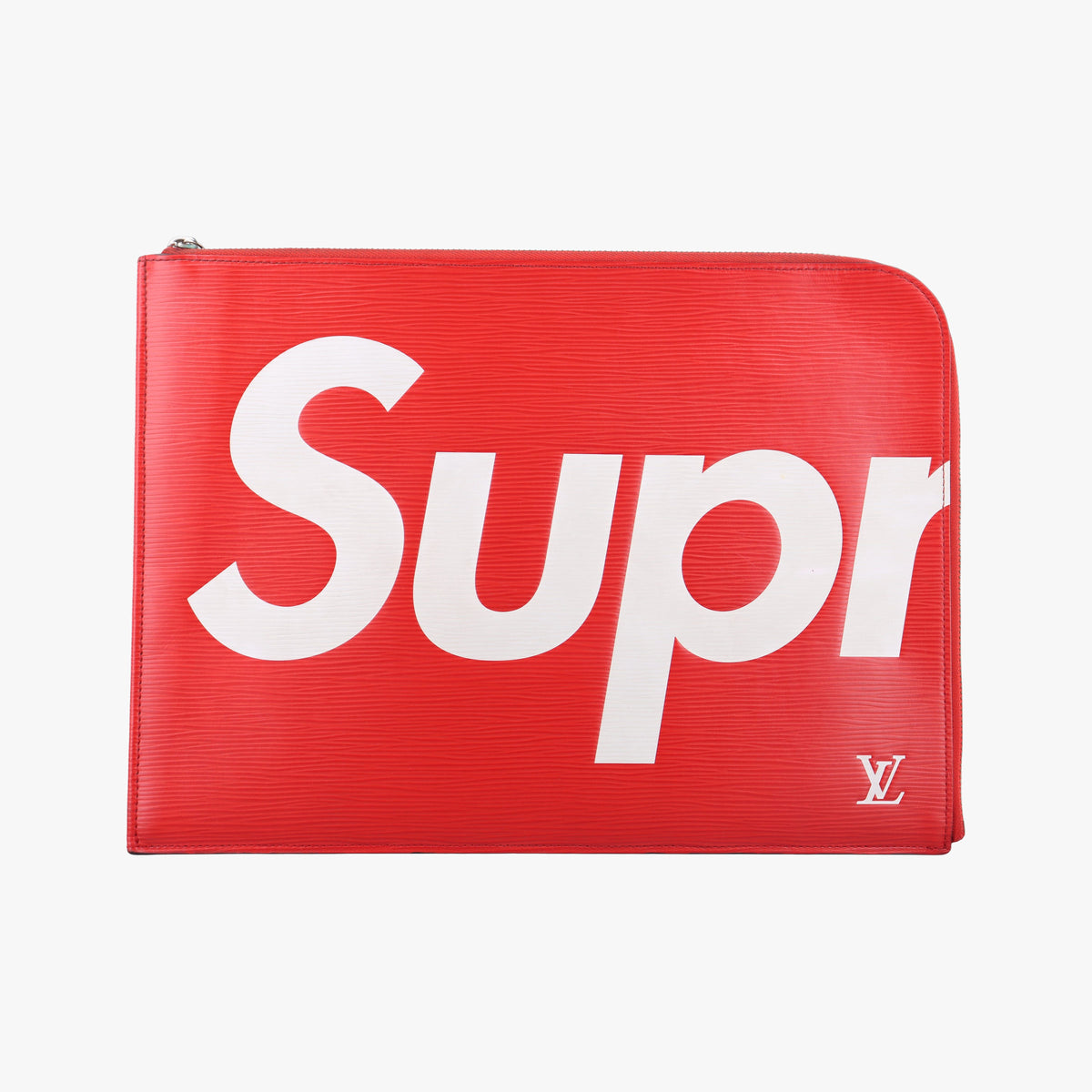 Pre-owned Louis Vuitton Pochette Jour GM Supreme Collaboration ROUGE×white epi M67722 clutchbag | stylenewstar