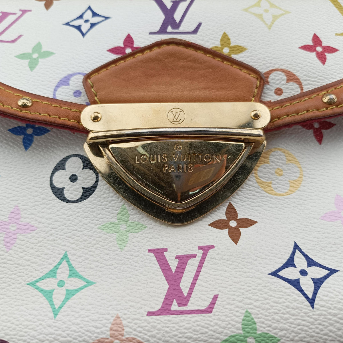 Pre-owned Louis Vuitton BEVERLY MM White Monogram Multicolor M40203 shoulderbag | stylenewstar