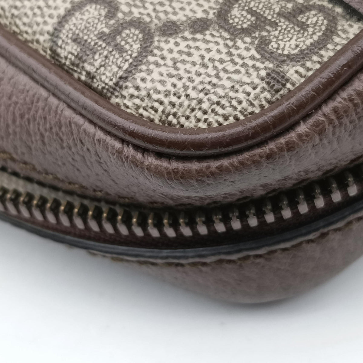 Pre-owned Gucci Ophidia brown×Beige PVC coated canvas×leather 547926 shoulderbag | stylenewstar