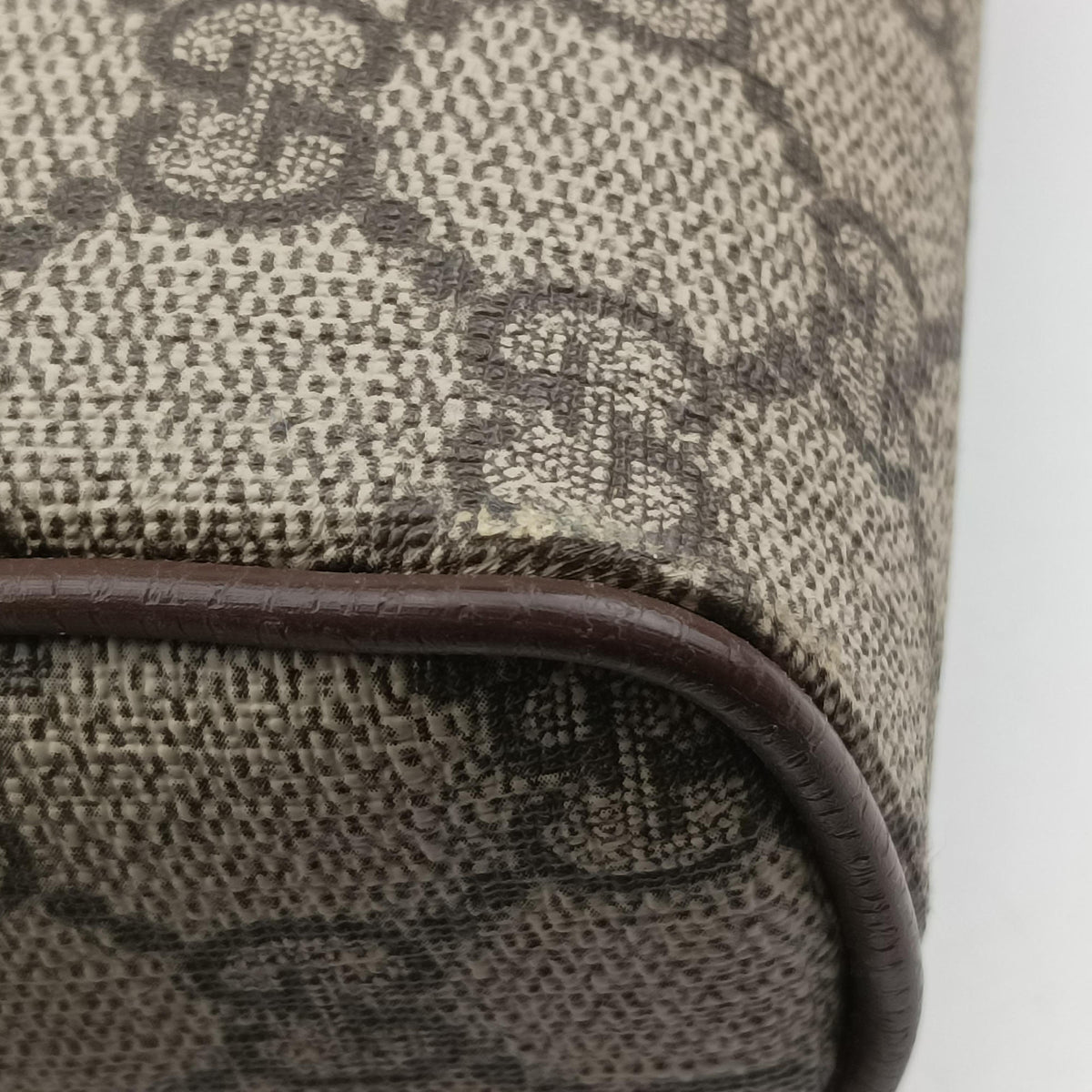 Pre-owned Gucci Ophidia brown×Beige PVC coated canvas×leather 547926 shoulderbag | stylenewstar