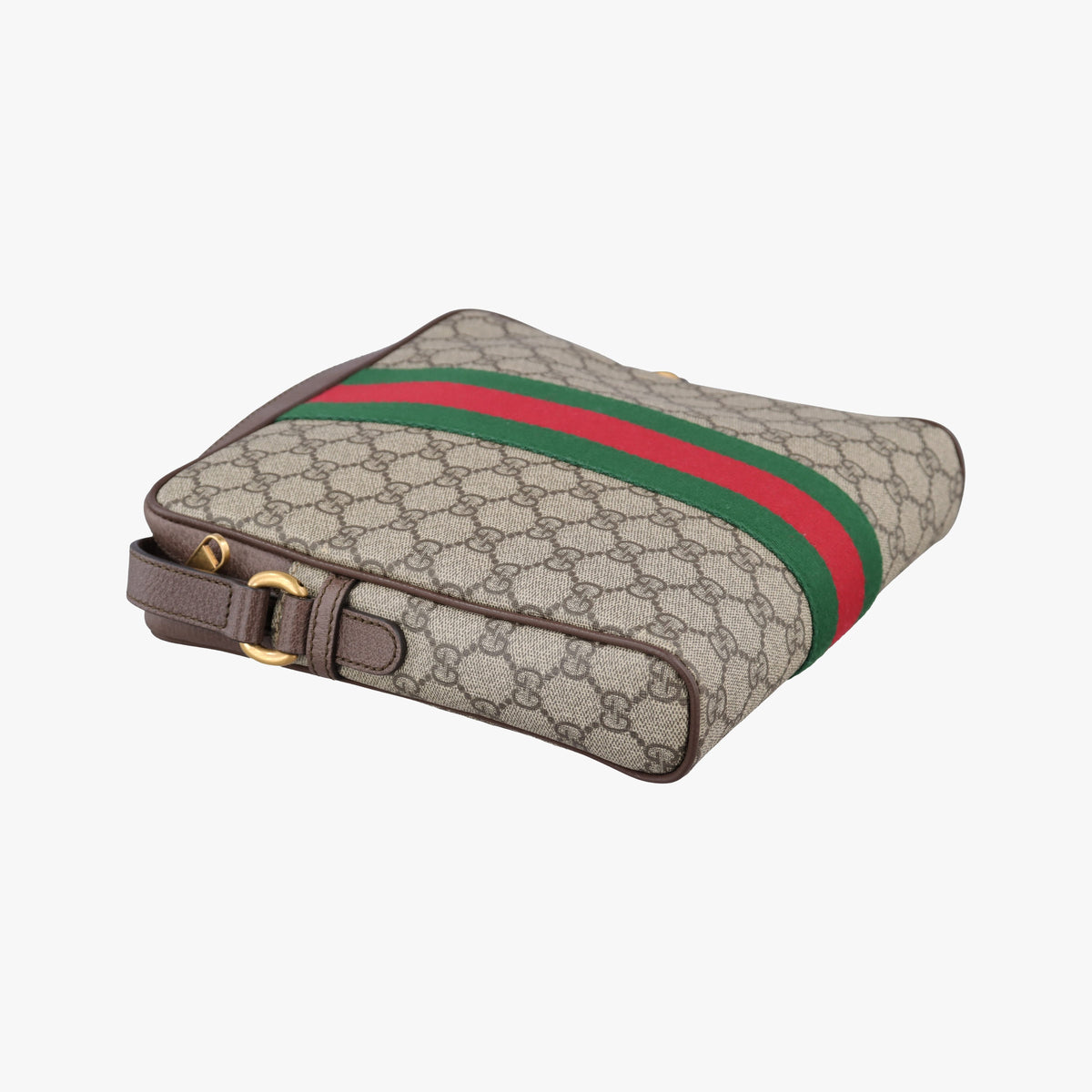 Pre-owned Gucci Ophidia brown×Beige PVC coated canvas×leather 547926 shoulderbag | stylenewstar