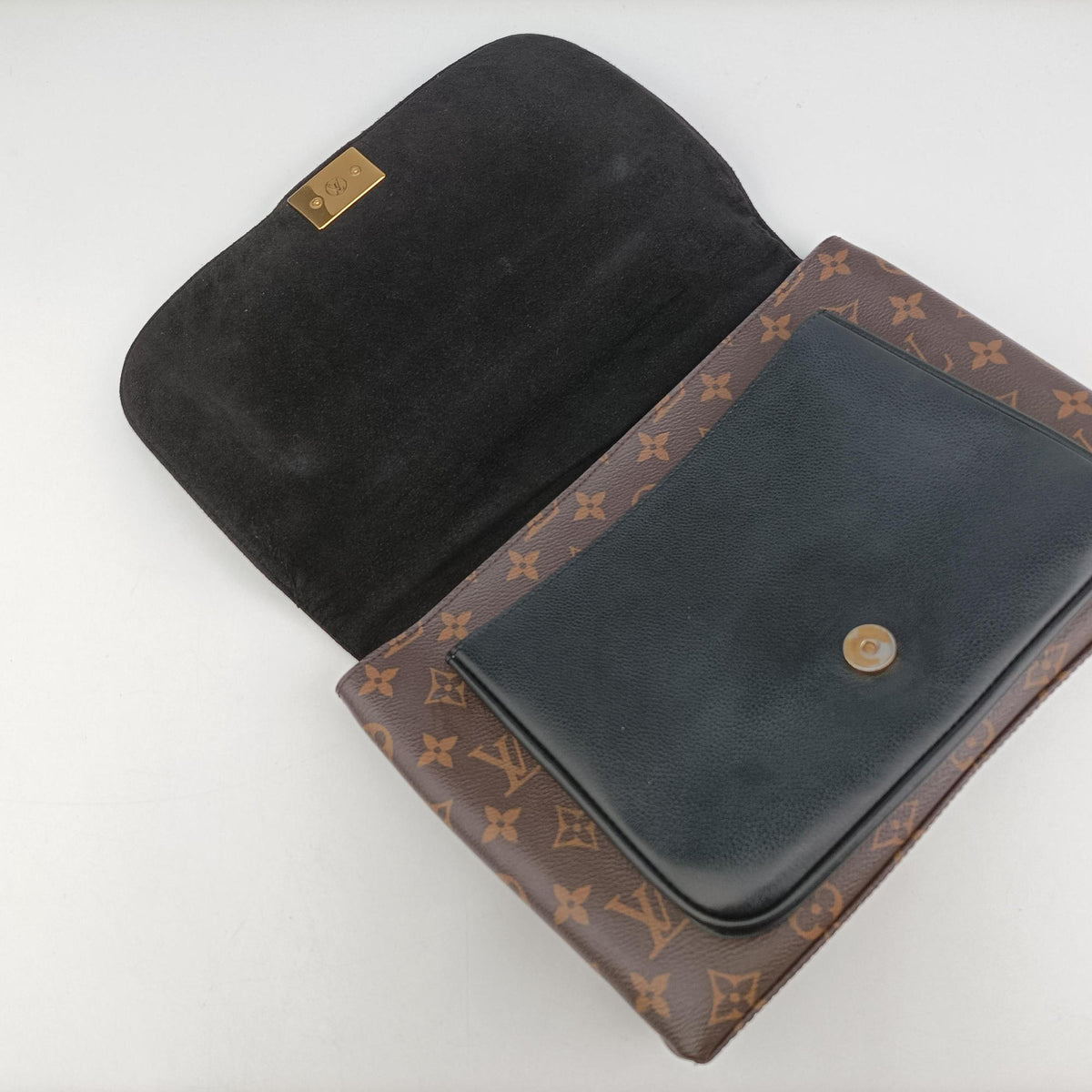 Pre-owned Louis Vuitton MARIGNAN brown×black Monogram Canvas×calf leather M44259 shoulderbag | stylenewstar