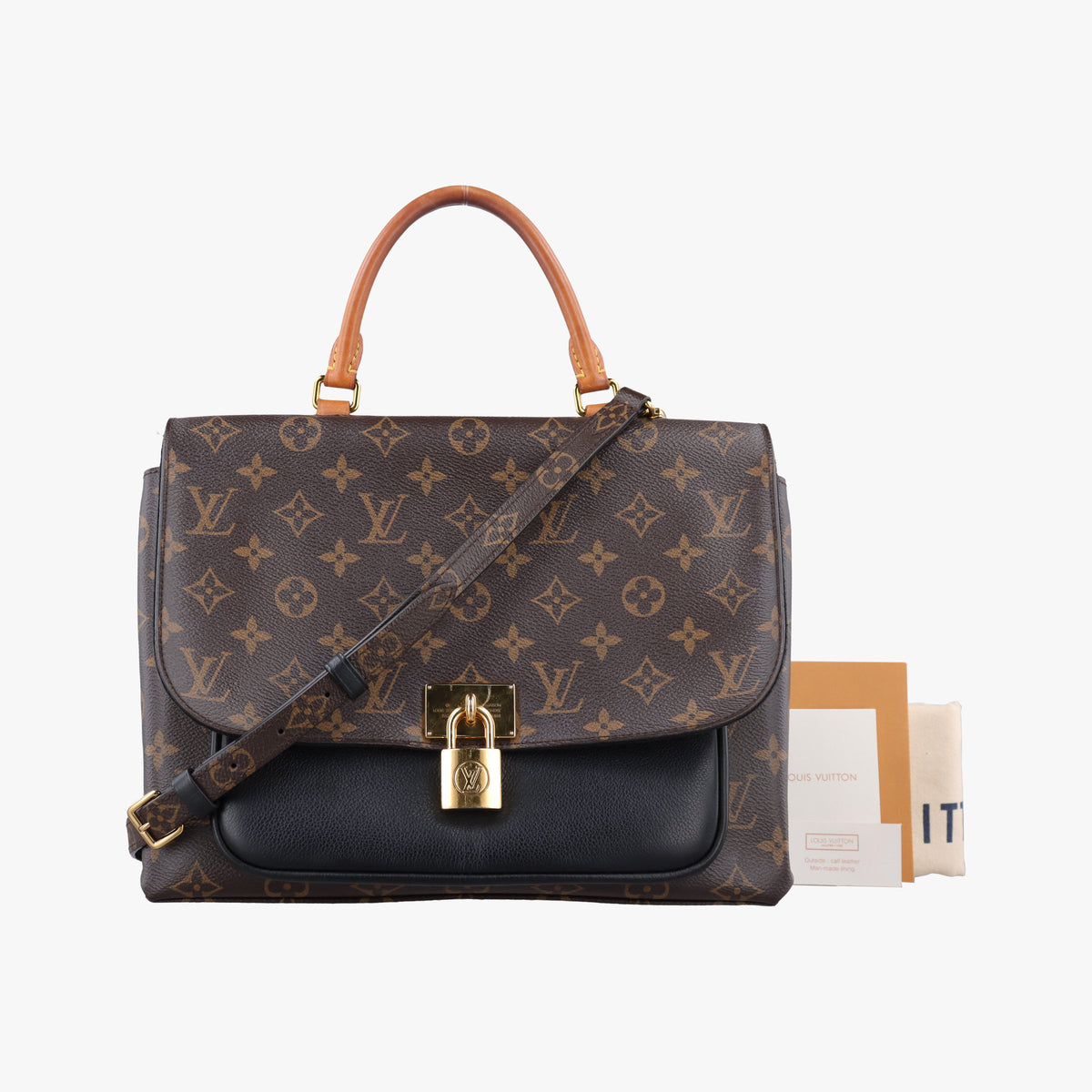Pre-owned Louis Vuitton MARIGNAN brown×black Monogram Canvas×calf leather M44259 shoulderbag | stylenewstar