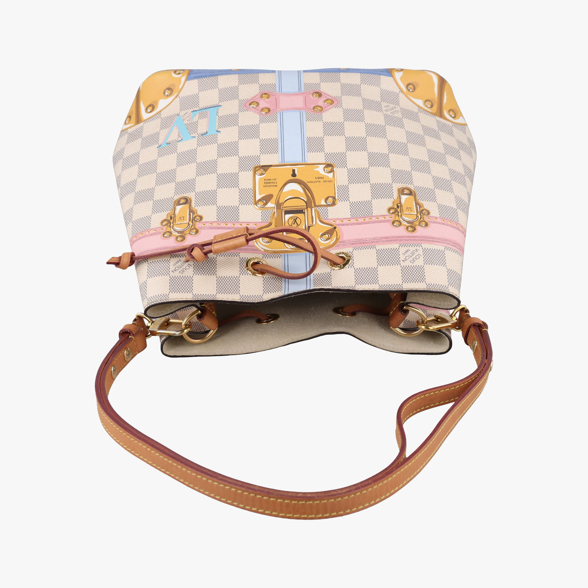 Pre-owned Louis Vuitton NeoNoe Summer Trunk Azur×multicolor Damier Canvas N41066 shoulderbag | stylenewstar