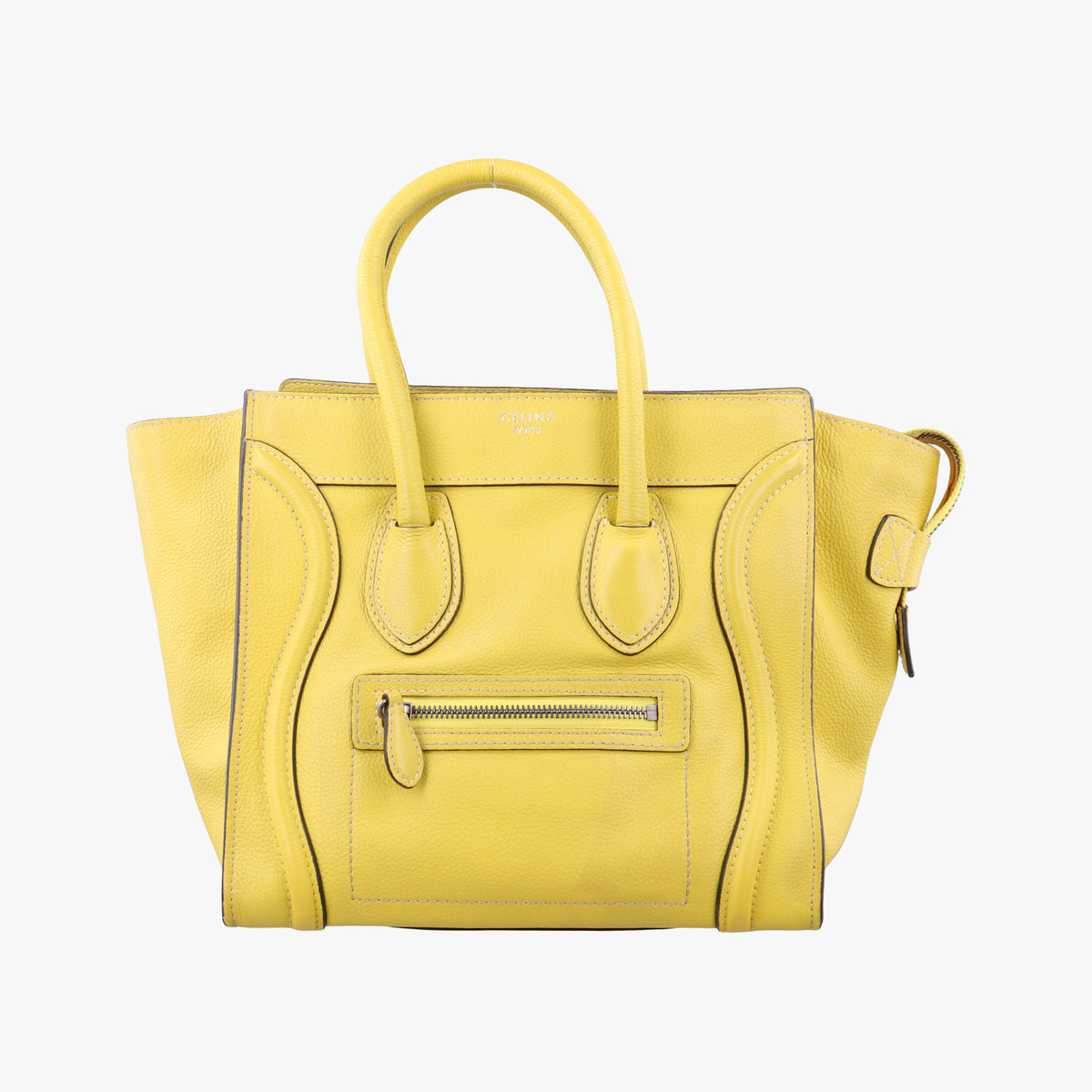 Pre-owned Celine Luggage Micro shopper Yellow Leather  handbag | stylenewstar