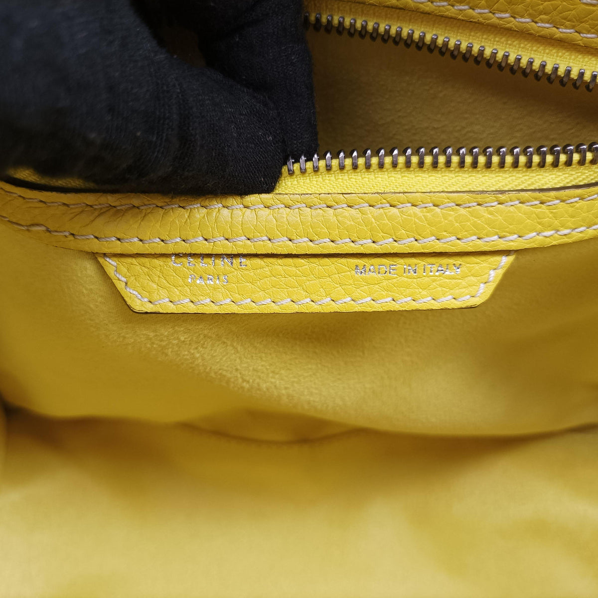 Pre-owned Celine Luggage Micro shopper Yellow Leather  handbag | stylenewstar