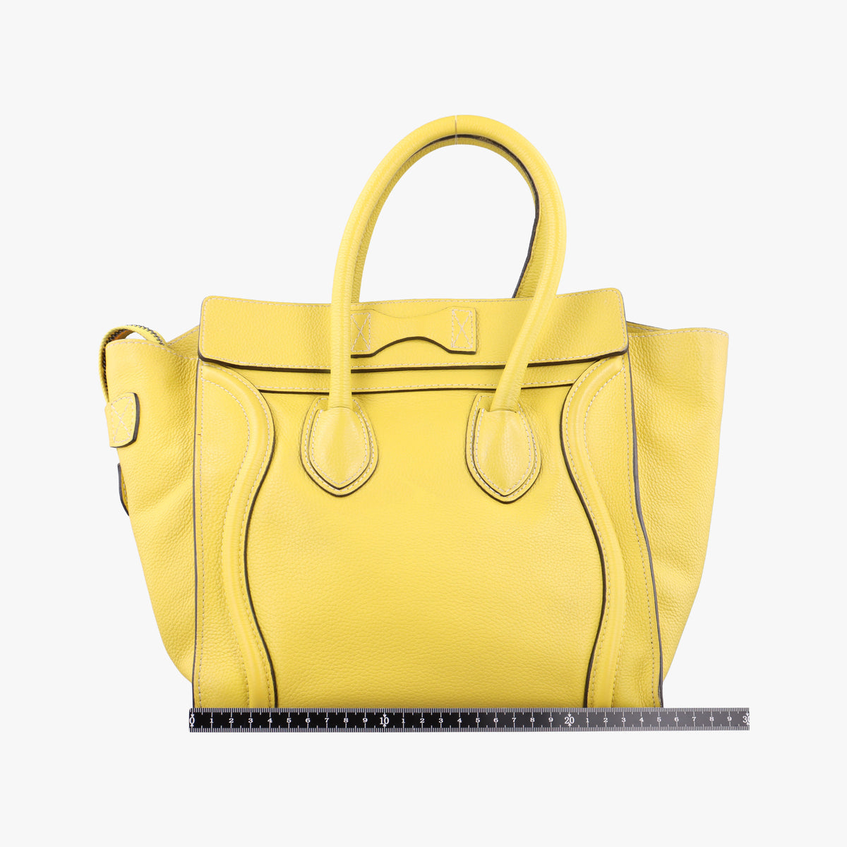 Pre-owned Celine Luggage Micro shopper Yellow Leather  handbag | stylenewstar