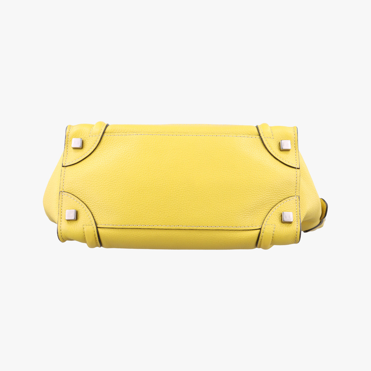 Pre-owned Celine Luggage Micro shopper Yellow Leather  handbag | stylenewstar