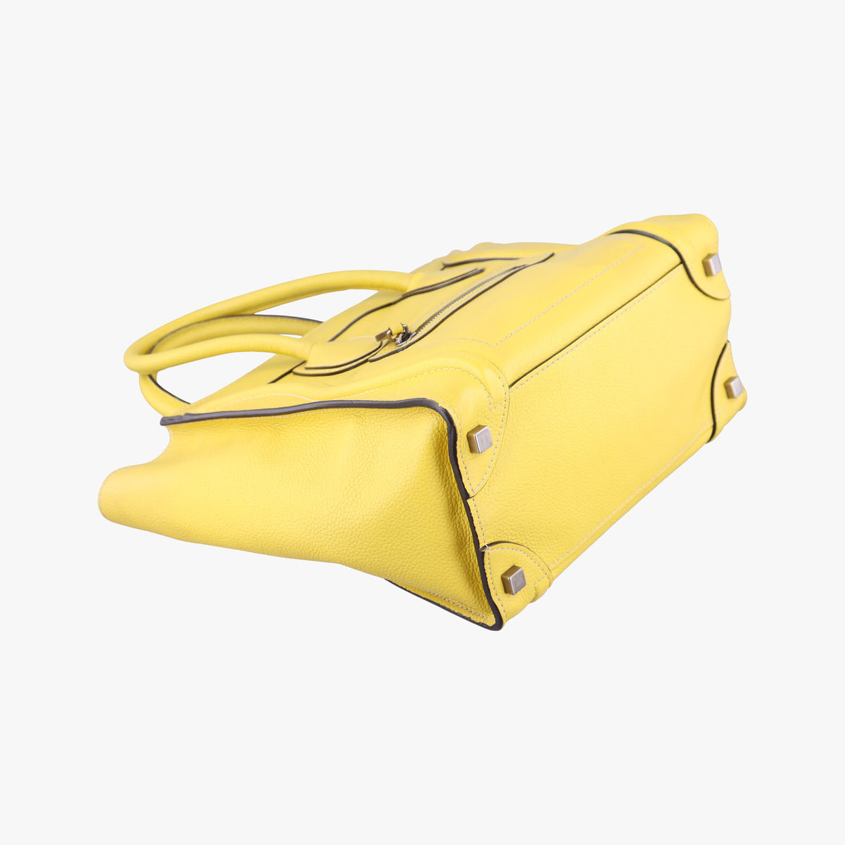 Pre-owned Celine Luggage Micro shopper Yellow Leather  handbag | stylenewstar