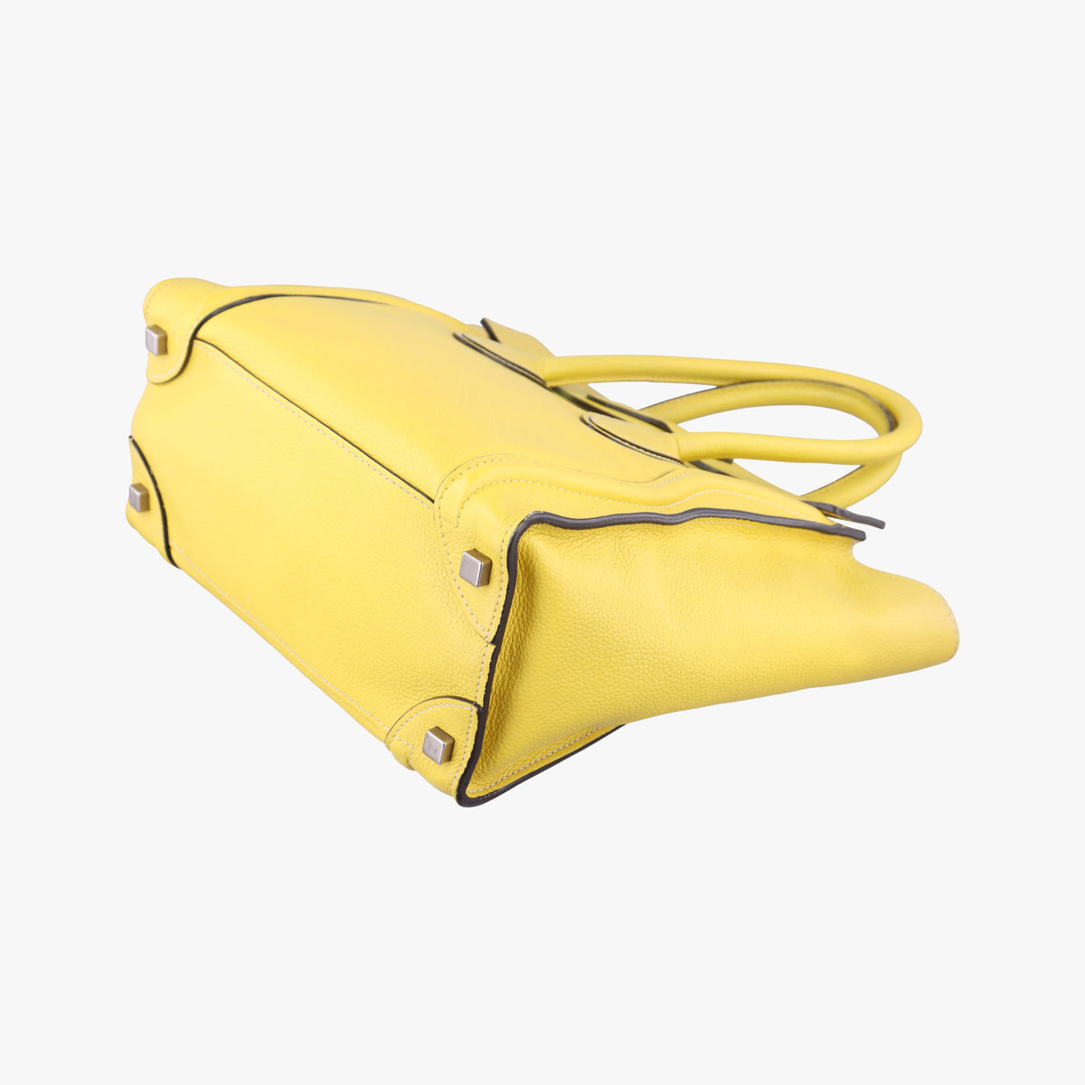 Pre-owned Celine Luggage Micro shopper Yellow Leather  handbag | stylenewstar