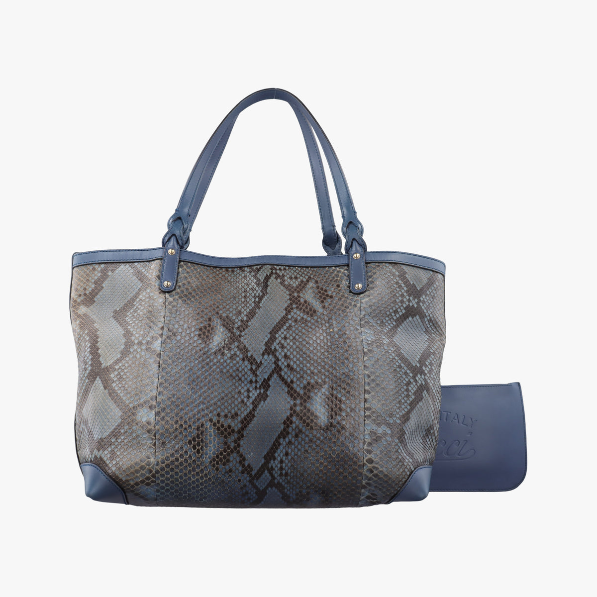 Pre-owned Gucci Craft Blue snakeskin 247209 shoulderbag | stylenewstar