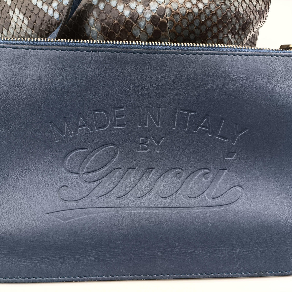 Pre-owned Gucci Craft Blue snakeskin 247209 shoulderbag | stylenewstar