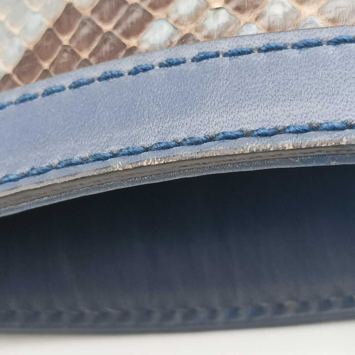 Pre-owned Gucci Craft Blue snakeskin 247209 shoulderbag | stylenewstar