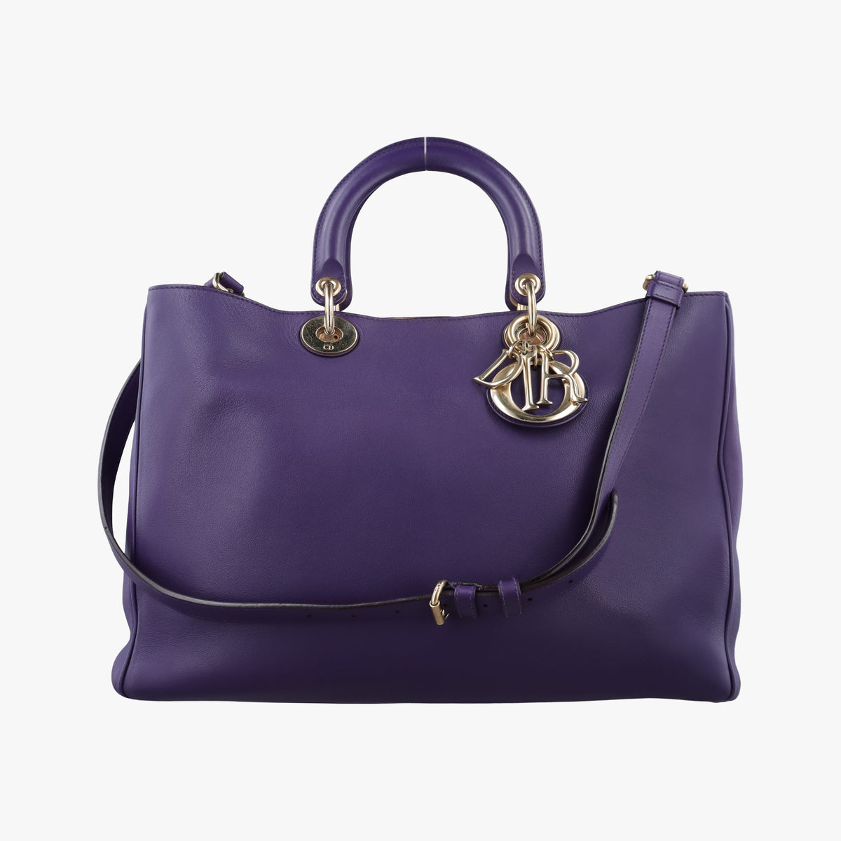 Secondhand Christian Dior Diorissimo Purple Leather  shoulderbag | stylenewstar