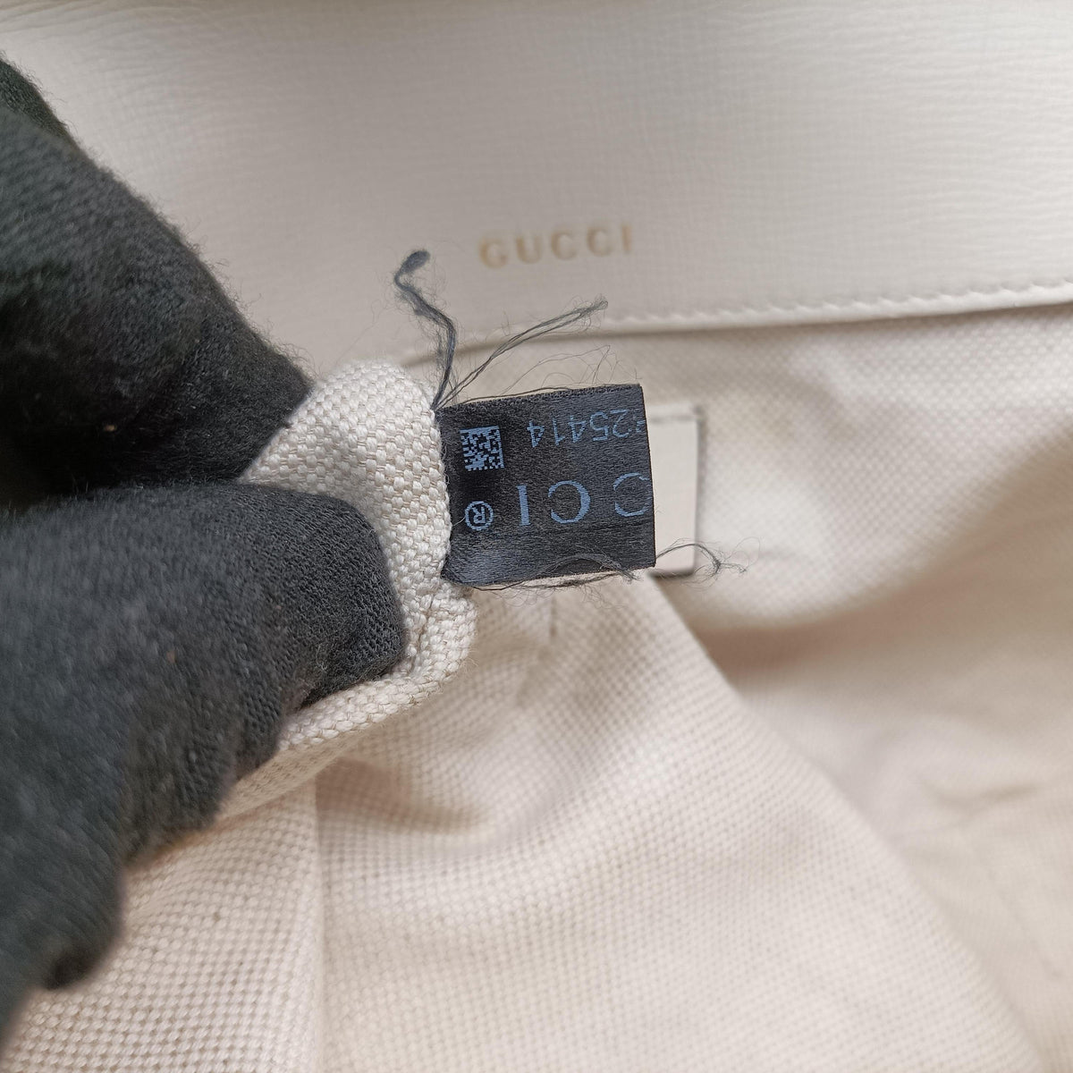 Secondhand Gucci Horsebit 1955 Beige x White PVC coated canvas×Leather 658574 shoulderbag | stylenewstar