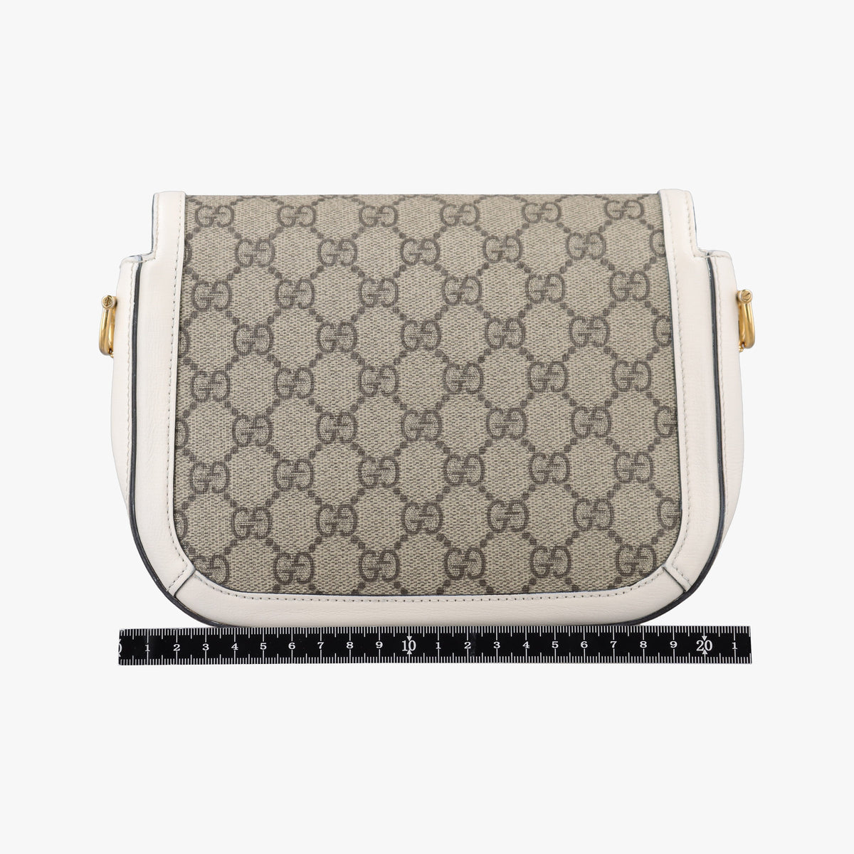 Secondhand Gucci Horsebit 1955 Beige x White PVC coated canvas×Leather 658574 shoulderbag | stylenewstar