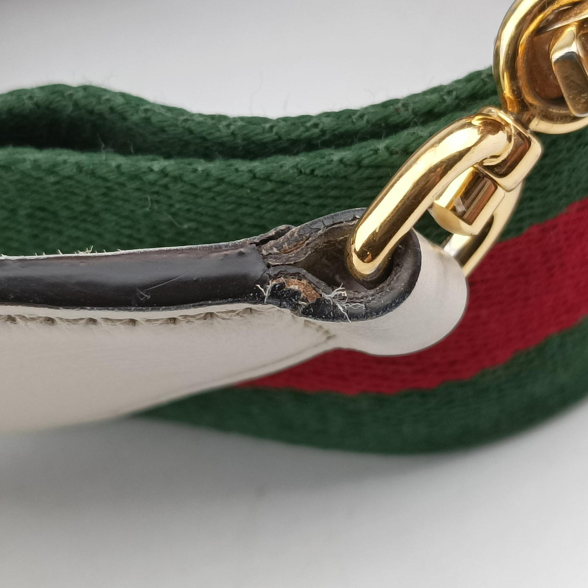 Secondhand Gucci Horsebit 1955 Beige x White PVC coated canvas×Leather 658574 shoulderbag | stylenewstar