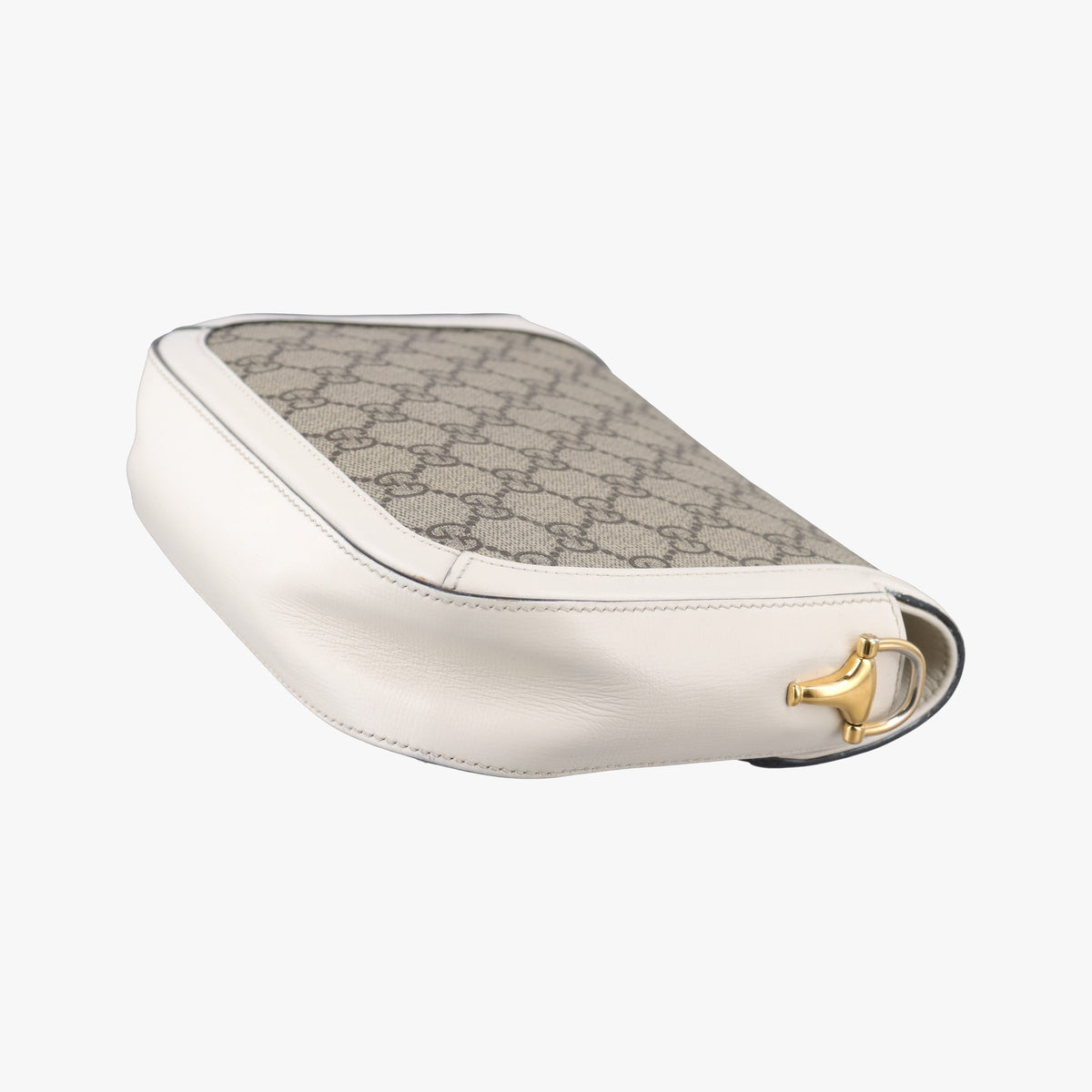 Secondhand Gucci Horsebit 1955 Beige x White PVC coated canvas×Leather 658574 shoulderbag | stylenewstar