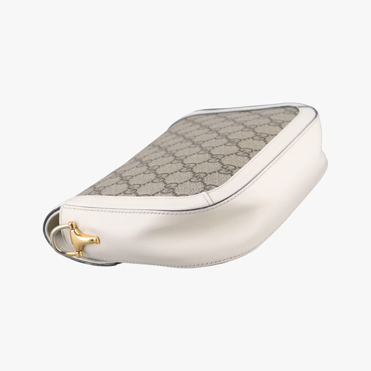 Secondhand Gucci Horsebit 1955 Beige x White PVC coated canvas×Leather 658574 shoulderbag | stylenewstar