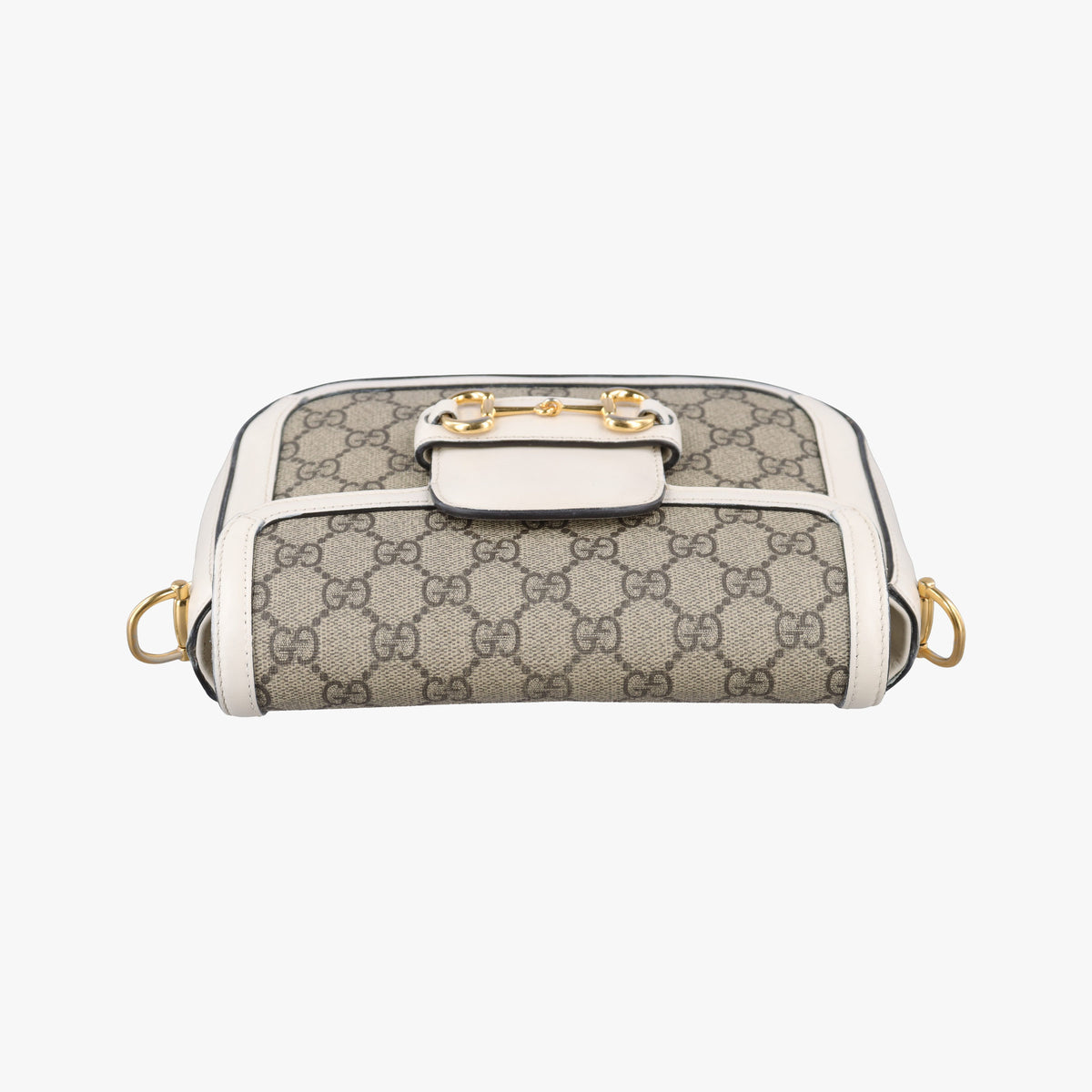 Secondhand Gucci Horsebit 1955 Beige x White PVC coated canvas×Leather 658574 shoulderbag | stylenewstar