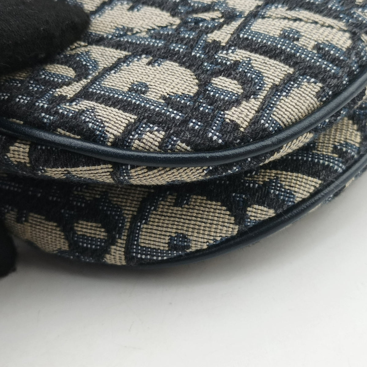 Pre-owned Christian Dior Saddle Navy Jacquard × Leather  handbag | stylenewstar