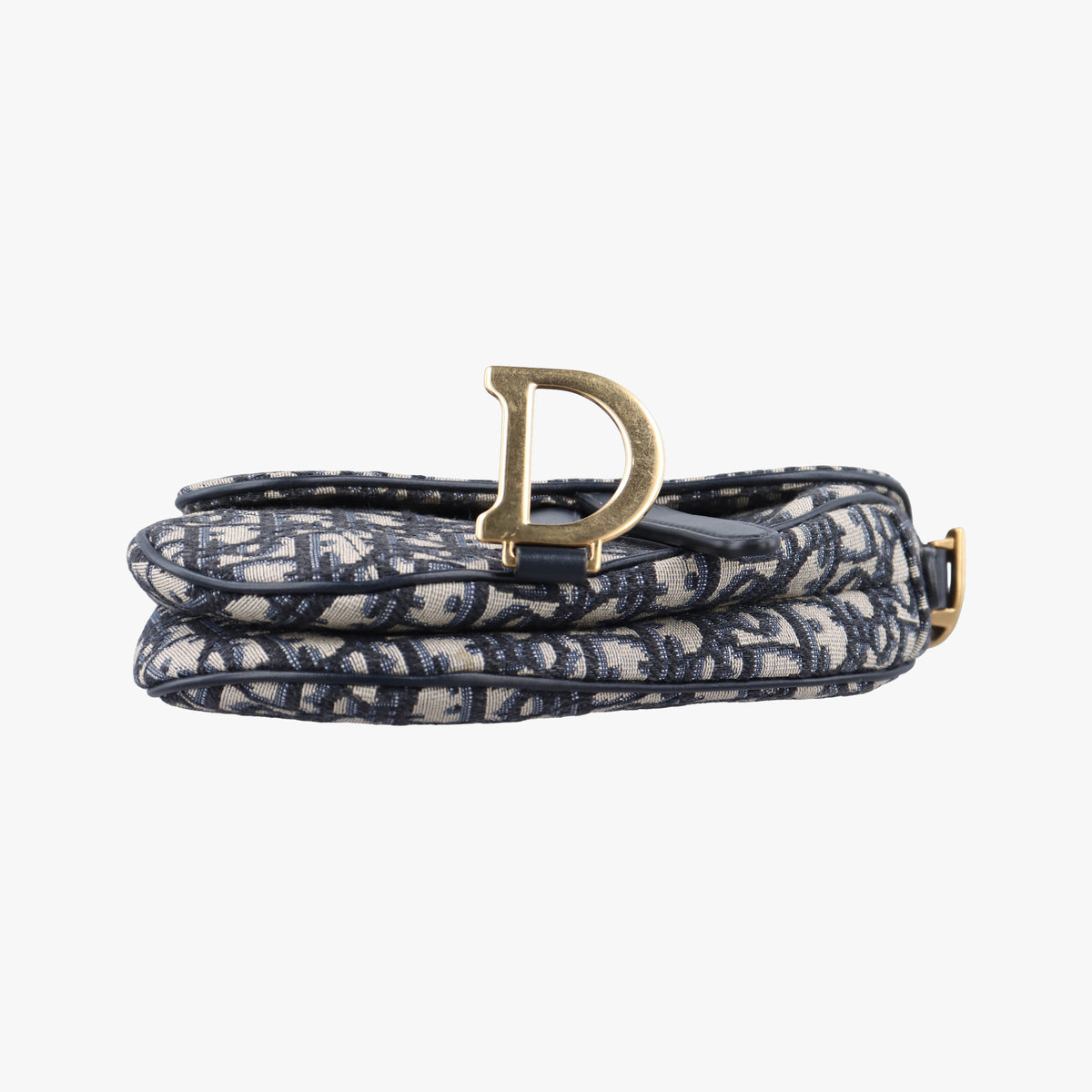 Pre-owned Christian Dior Saddle Navy Jacquard × Leather  handbag | stylenewstar